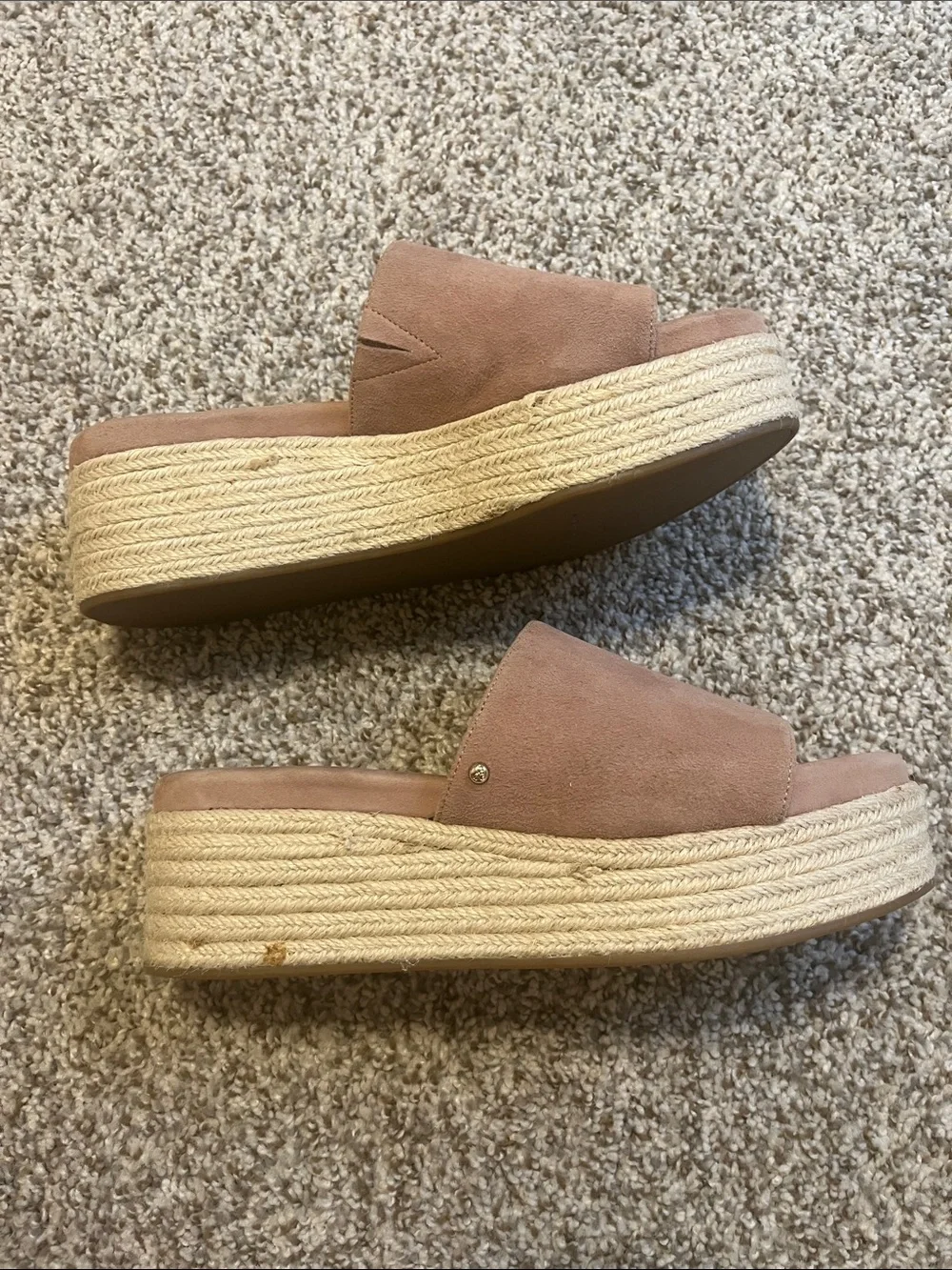 Sam Edelman Weslee Dusty Rose Platform Slide Sandals